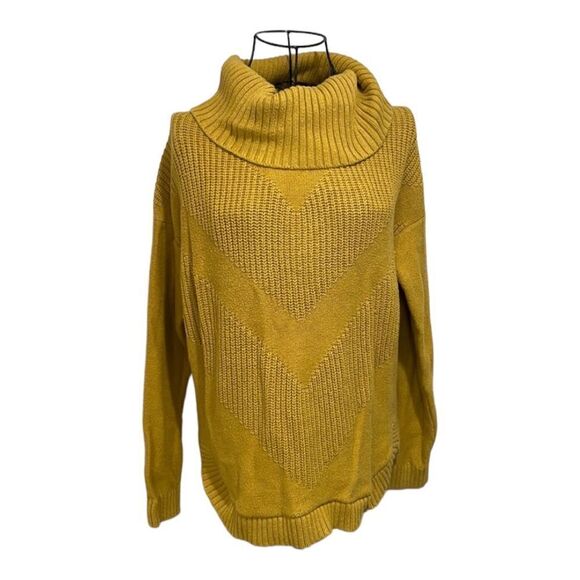Banana Republic Golden Yellow Turtleneck Dolphin-hem Sweater size M - Picture 1 of 8